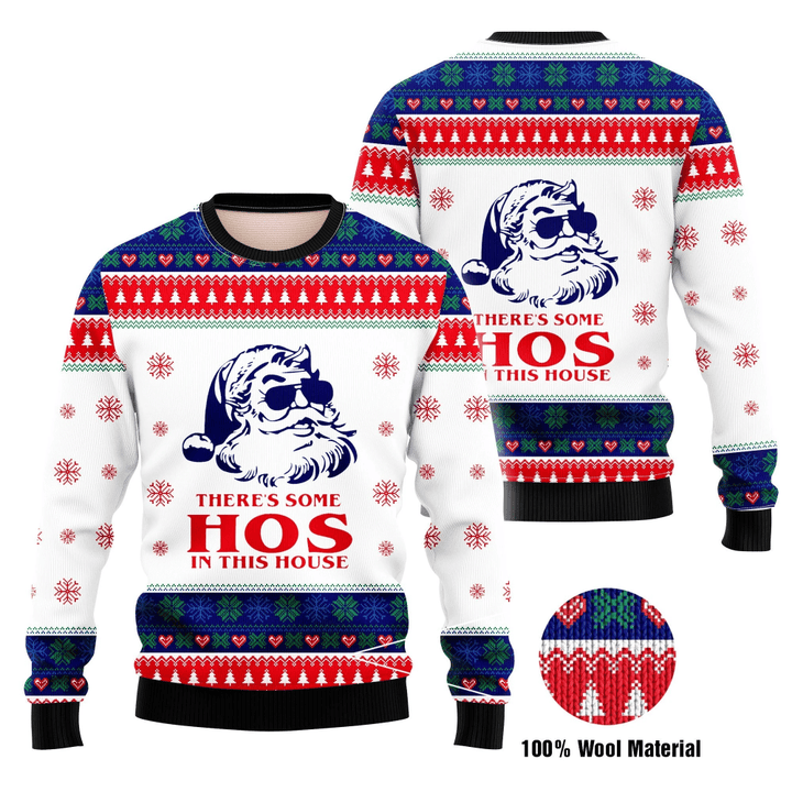 There's Some Hos In This House Ugly Christmas Sweater | For Men &amp; Women | Adult | US1670