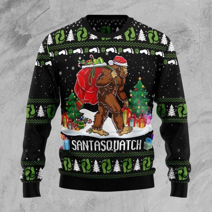 Bigfoot Santasquatch Ugly Christmas Sweater | For Men &amp; Women | Adult | US1455