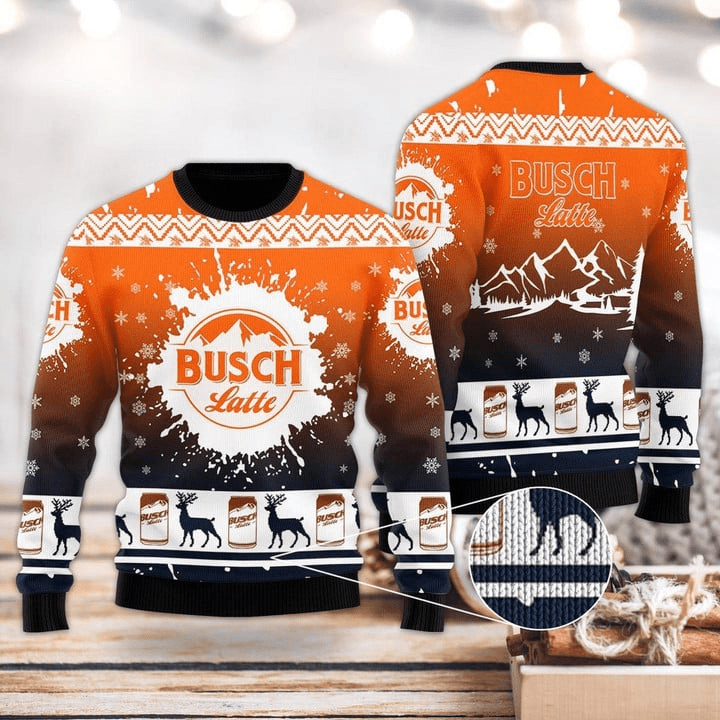 Deer Busch Latte Christmas Ugly Sweater
