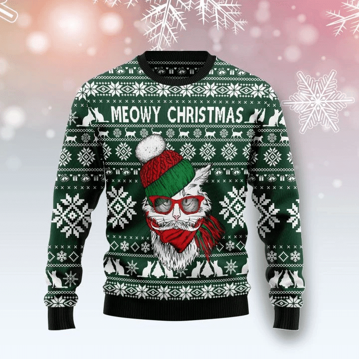 Meowy Ugly Christmas Sweater | For Men &amp; Women | Adult | US1293