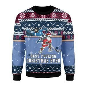 Best Pucking Christmas Ever Ugly Christmas Sweater | For Men &amp; Women | Adult | US3301