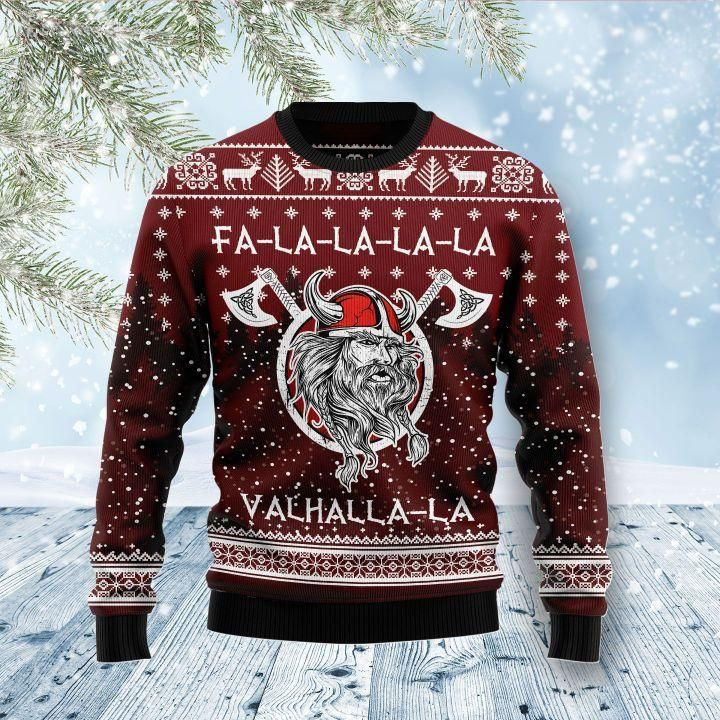 Vikings Fa La La La Ugly Christmas Sweater | For Men &amp; Women | Adult | US1488