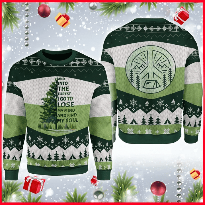 And Into The Forest I Go Camping Ugly Christmas Sweater | For Men &amp; Women | Adult | US3078