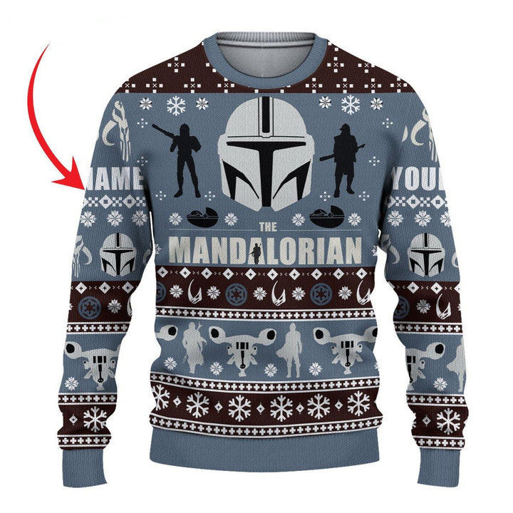 Personalized Mandalorian Christmas Sweater
