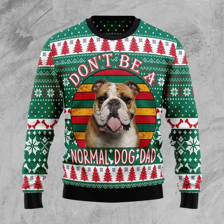 Bulldog Dad Ugly Christmas Sweater | For Men &amp; Women | Adult | US1809