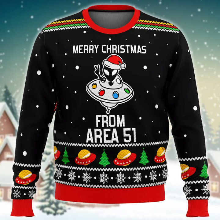 Snowflakes Merry Xmas From Area 51 Ugly Sweater