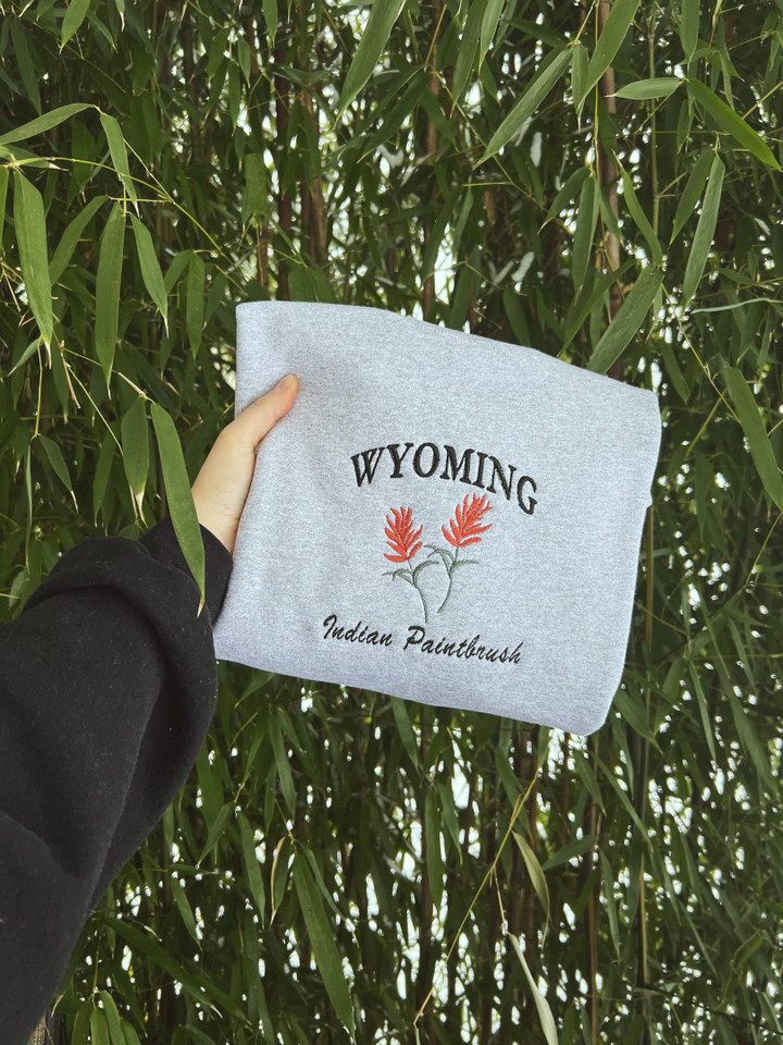 Wyoming State Flower Embroidered Crewneck