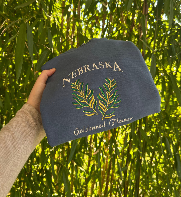 Nebraska State Flower Embroidered Crewneck