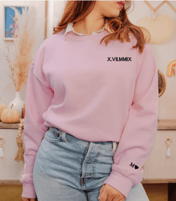 Custom Embroidered Anniversary Date and Heart Crewneck