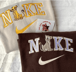 Premium Lion Simba & Nala Embroidered Matching Set Sweatshirt, Hoodie