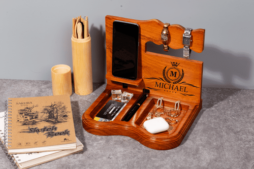 Personalized Wooden Docking Station