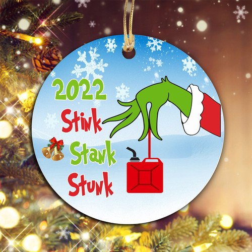 2022 Stink Stank Stunk Christmas Ornaments, 2022 Gasoline Increase Xmas Decorations Ornament