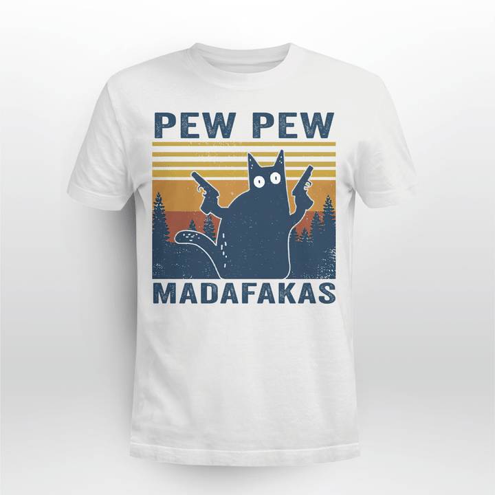 Pew Pew Madafakas Black Cat T Shirt