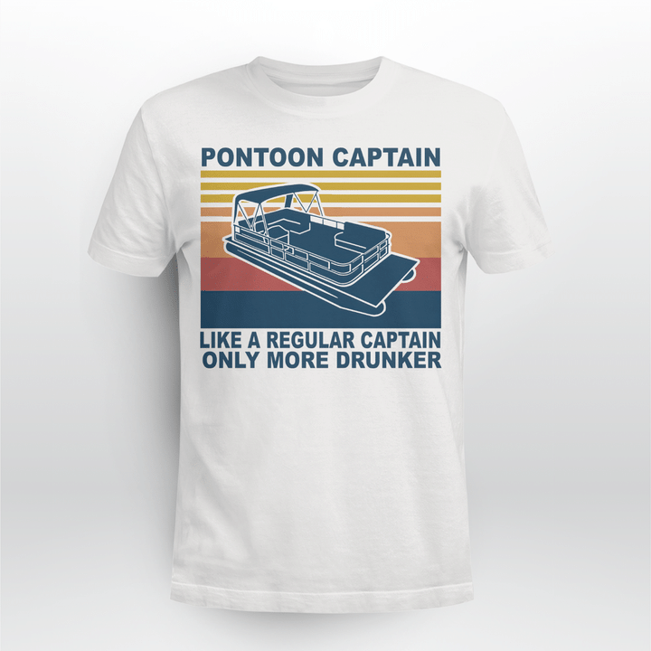 Pontoon Captain Like A Regular Captain Only More Drunker Vintage T Shirt