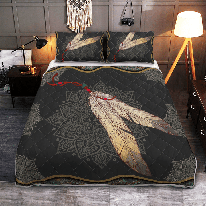 Native American Feathers Quilt Bedding Set