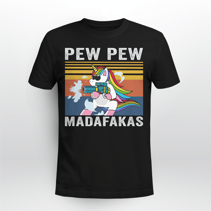 Pew Pew Madafakas Unicorn Vintage Style T Shirt