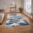 Premium Area Rug | Ancient Japanese Painting "The Greatest Wave and Sun" Rug in the style of Japanese Art 35 | Samurai Art | Limited edition