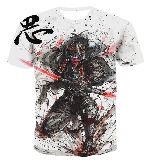 Japanese Samurai 3D Print T-shirt Men Women Fashion O-Neck Short Sleeve T Shirt Harajuku Hip Hop Streetwear Ninja Tees Tops Male