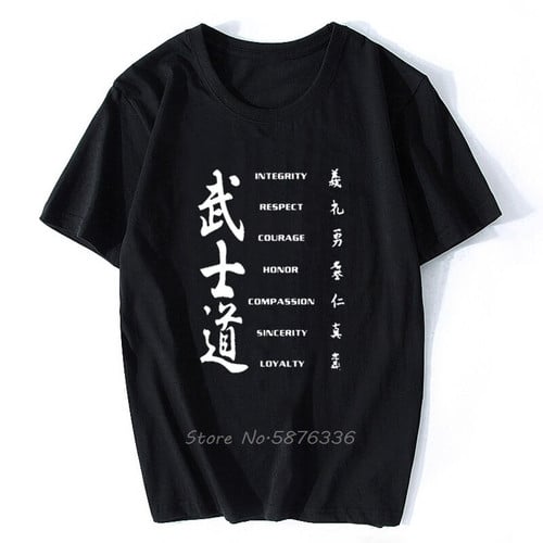 Men T Shirt Samurai T-Shirt - Bushido Code T-Shirt Men Cotton O-neck Tshirt Hip Hop Tees Streetwear Harajuku
