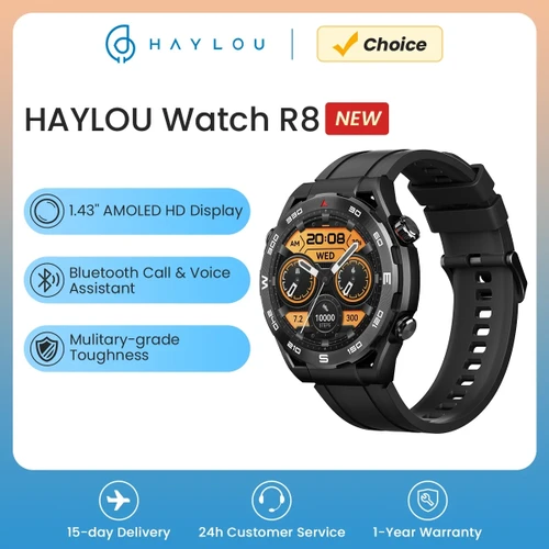 HAYLOU Watch R8 Smartwatch 1.43'' AMOLED Display Smart Watch Bluetooth Phone Call Mulitary-grade Toughness Smart Watches for Men