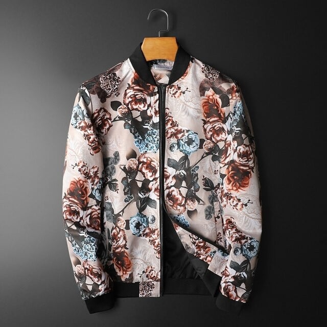 18 Colors Boutique Print Men's Casual Stand Collar Jacket Social Street Male Coat 5XL Bomber Jacket Clothing