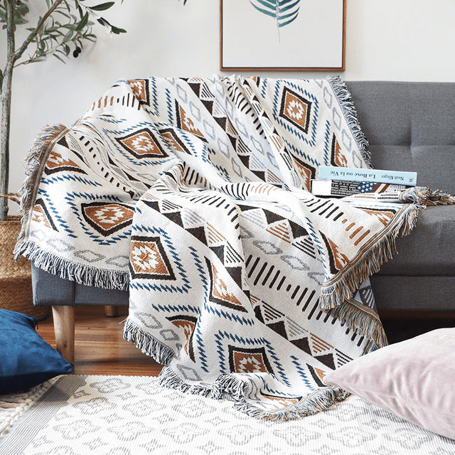 Double Side Use Sofa Towel Cover Knitted Throw Blanket Couch Sofa Slipcover Large Floor Carpet For Bedroom Livingroom Home Decor