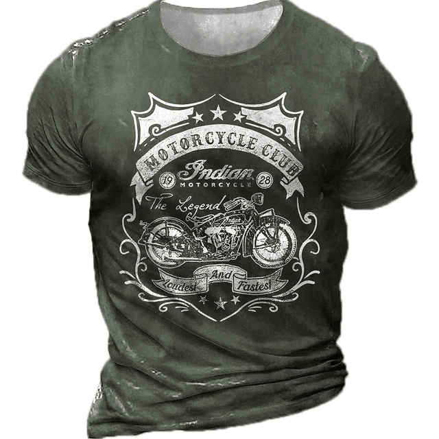 AOP T-shirt - Summer Motorcycle T-shirt For Men Motor Biker 3d Print Vintage Short Sleeve Old Man Tee Shirt Homme Moto T-shirt Racing Camiseta