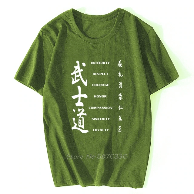 Men T Shirt Samurai T-Shirt - Bushido Code T-Shirt Men Cotton O-neck Tshirt Hip Hop Tees Streetwear Harajuku