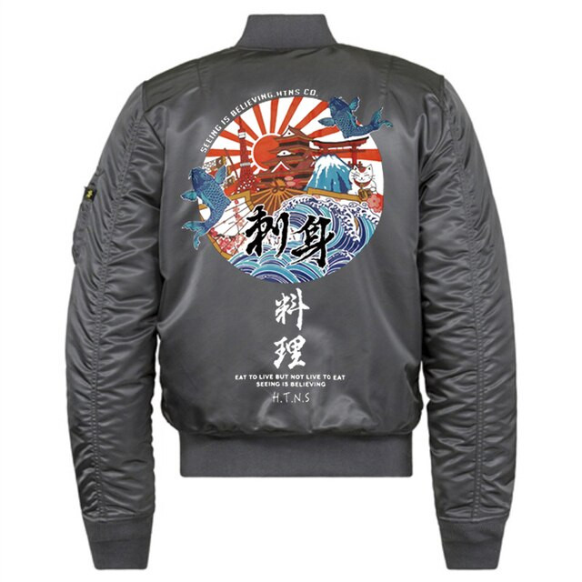 New Men's jacket Autumn China Style Pattern Windbreaker Bomber Flight Jacket Air Force Pilot Army Baseball Coats Homme Clothing