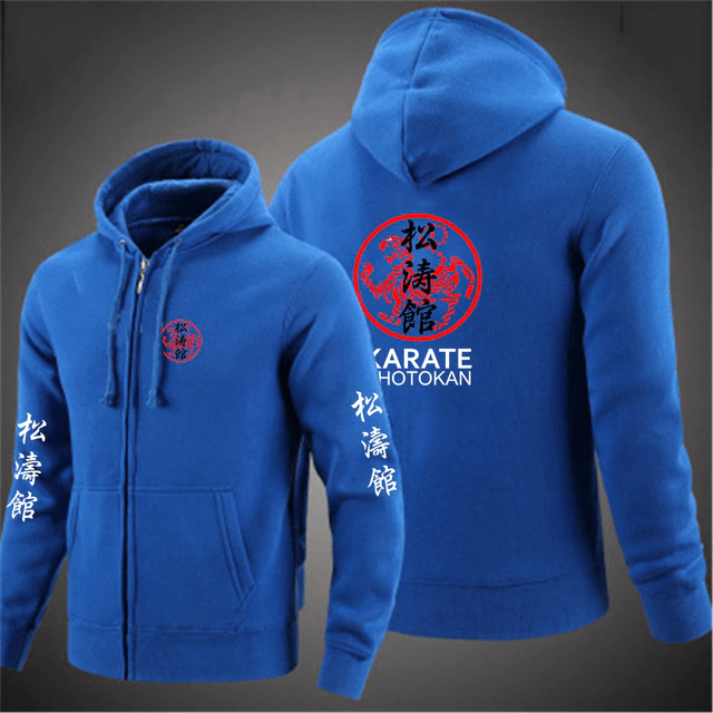 Shotokan Karate 2022 Men's New Long Sleeves Zipper Hoodies Printed High Quality Sweatshirts Solid Color Popular Streetwear Tops Jacket
