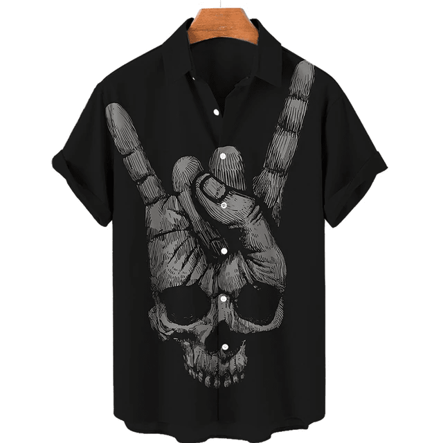 Men's Hawaiian Shirt Loose Top 5xl 3d Skull Print Shirts For Men 2023 Fashion Shirt Men Women Tee Breathable Summer Short Sleeve