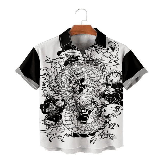 Summer Men's Shirts Fashion Holiday Beach Animal Skull Printing Pattern Luxury Clothing Oversized tops Man Hawaiian Shirt 5XL