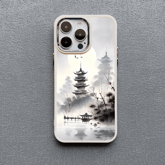 Landscape ink Painting Art Luxury Silicone Phone Case For iPhone 13 12 Pro Max 11 14 Pro Max 14 7 8 Plus XR X XS Soft Back Cover