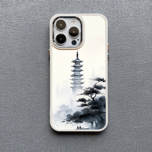 Landscape ink Painting Art Luxury Silicone Phone Case For iPhone 11 14 Pro Max 13 12 Pro Max 14 7 8 Plus XR X XS Soft Back Cover