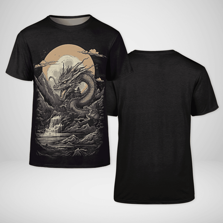 AOP T-shirt | The Ancient Dragon 10| Dragon T-shirt Design 10 | Training T-shirt | Samurai T-shirt