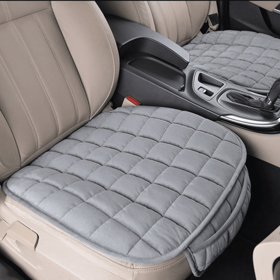 3pcs/set Non-slip Velvet Padded Quilted Car Seat Cushion Covers Winter Warm  Soft