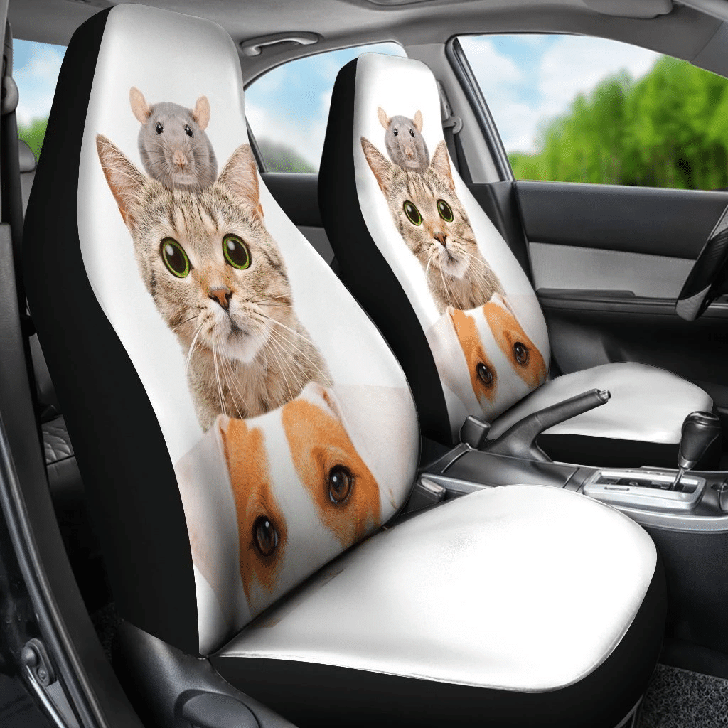Cat Dog Mice Funny Car Seat Covers