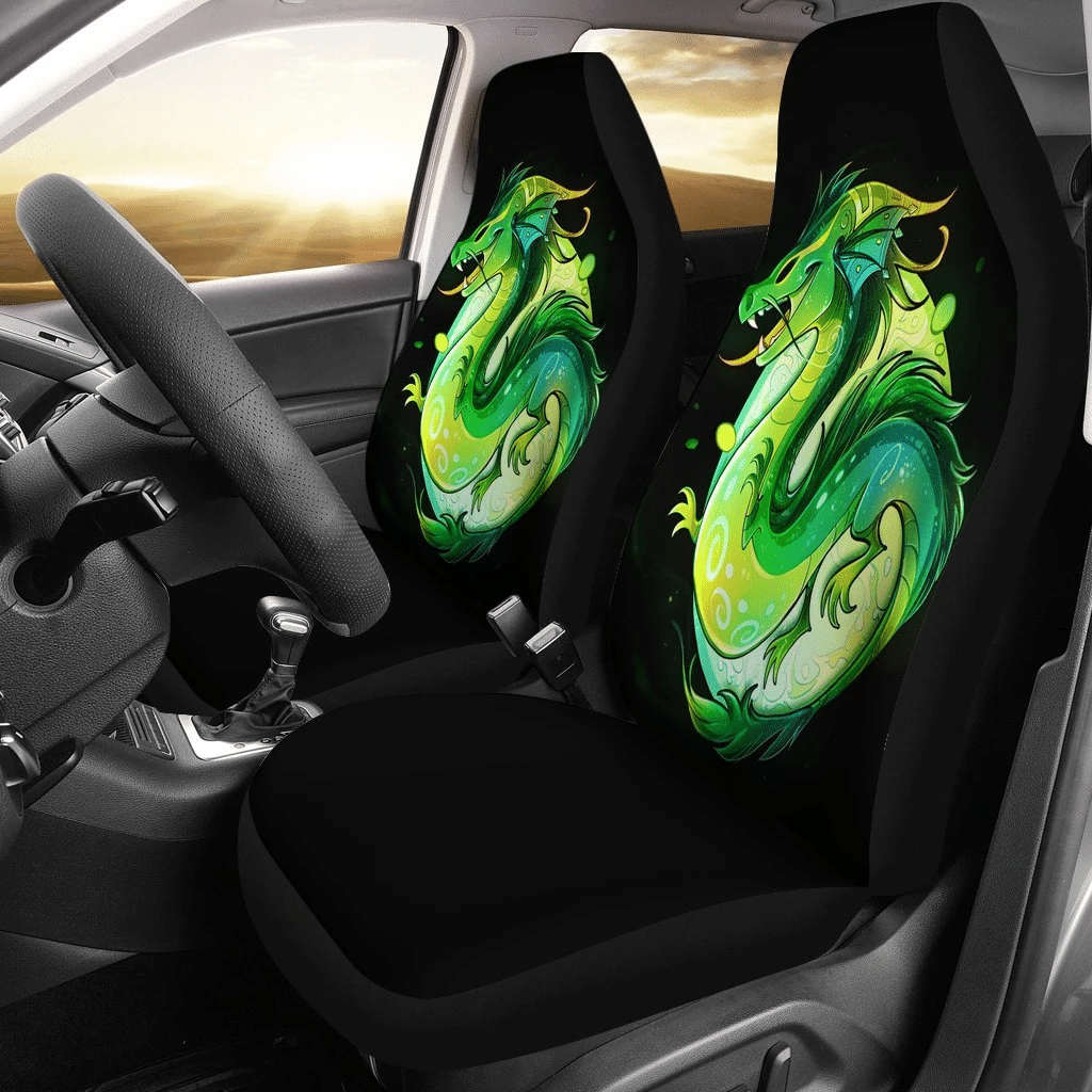 Green Dragon Monster Car Seat Covers