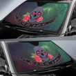 Valentine Car Sunshade - Skull With Roses Green Galaxy Sky Skylentine Sun Shade