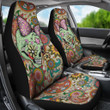 Valentine Car Seat Covers - Drawing Floral Skull Blinding Valentine Seat Covers
