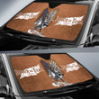 Attack On Titan Anime Car Sunshade AOT Mikasa Strong Fighting Wings Of Freedom Symbol Brown Sun Shade