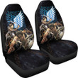 Attack On Titan Anime Car Seat Covers AOT Angry Eren Titan Transforming Blue Wings Of Freedom Symbol Seat Covers