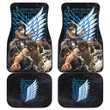 Attack On Titan Anime Car Floor Mats AOT Angry Eren Titan Transforming Blue Wings Of Freedom Symbol Car Mats