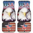 US Independence Day Funny Bald Eagle Face USA Star Flag  Car Floor Mats