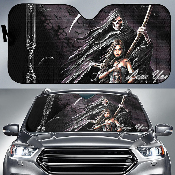 Grim Pearber With Girl Car Sun Shades Amazing Gift H053020