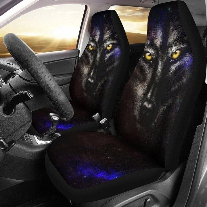 Black Wolf Car Seat Covers-WearWanta