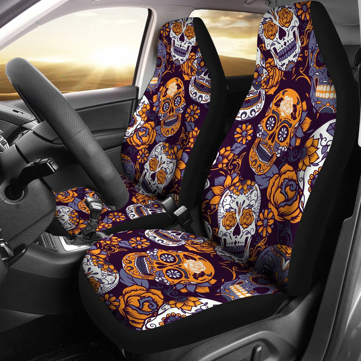 Gretta Skully Art Sugar Skull Car Seat Covers Amazing Gift T140720