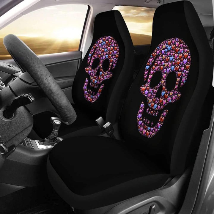 Skull Valentines Heart Car Seat Covers Amazing Gift Ideas T041520