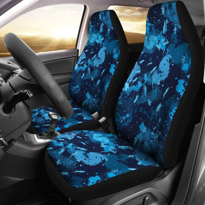 Blue Camouflage Patterns Car Seat Covers Amazing Gift Ideas T032120