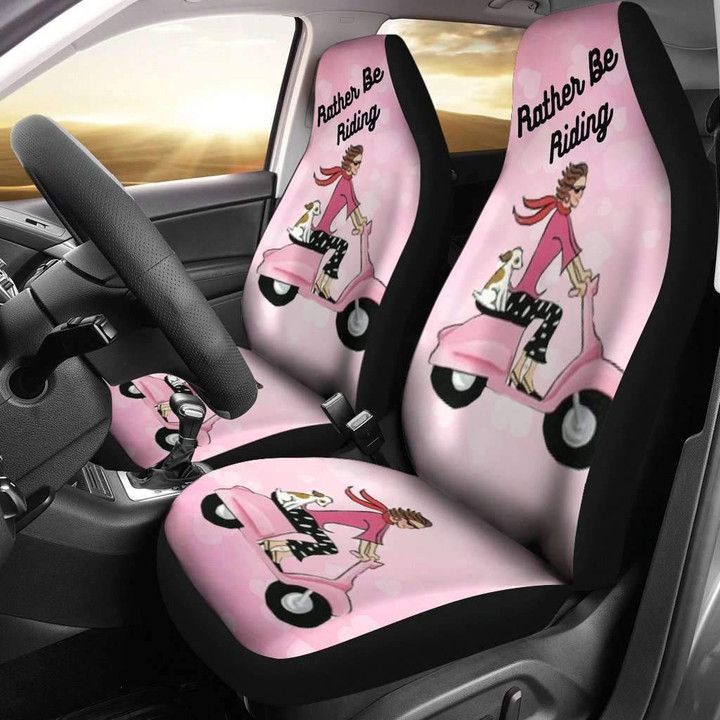 Rather Be Riding Scooter Girl Car Seat Covers Amazing Gift T041120
